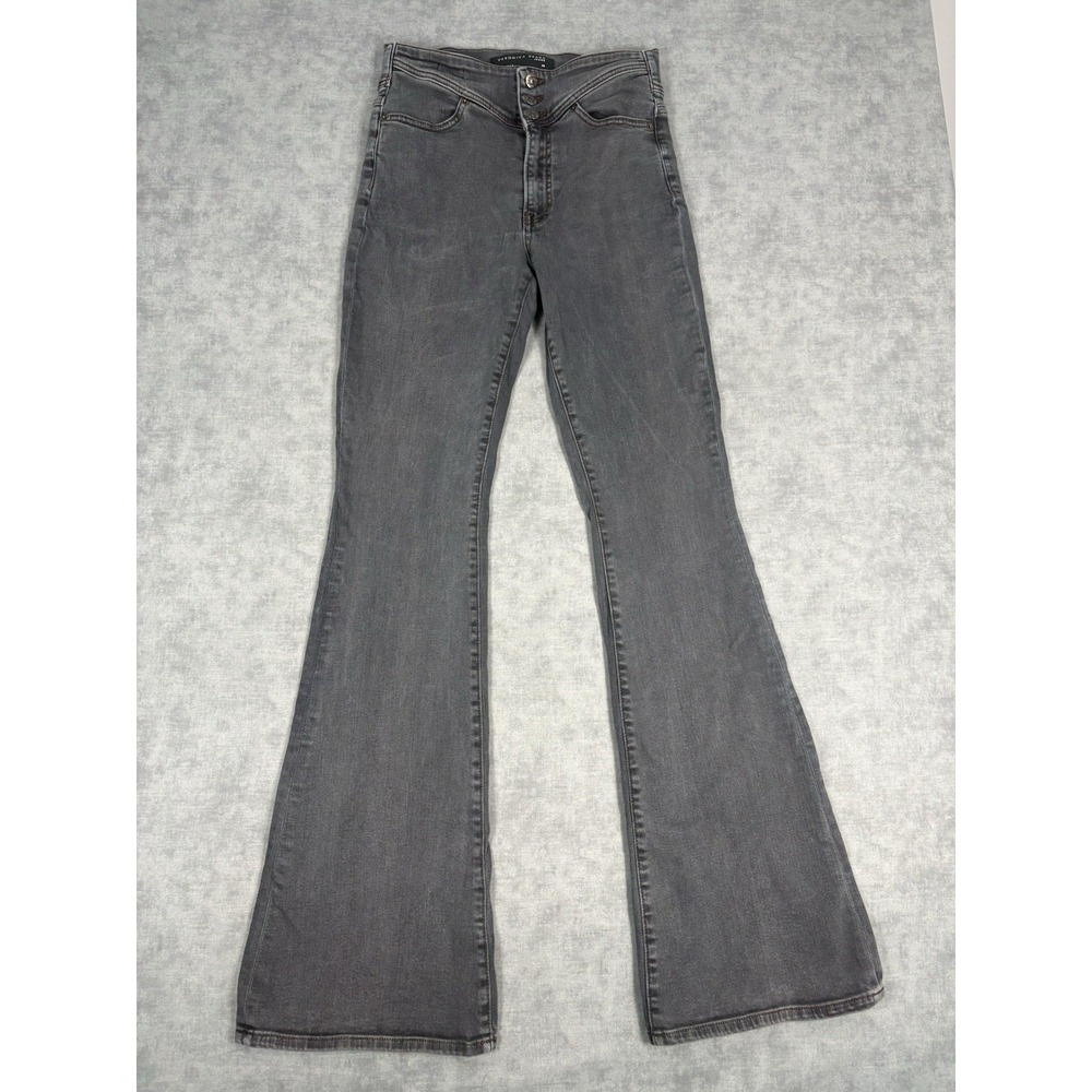 Veronica Beard Beverly Jeans 28 Skinny Flare High Rise Moonlight Gray Made USA